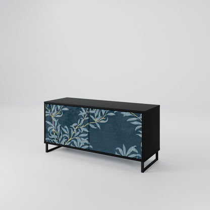 BLUE LEAVES Kompaktní dvoudveřový TV stolek