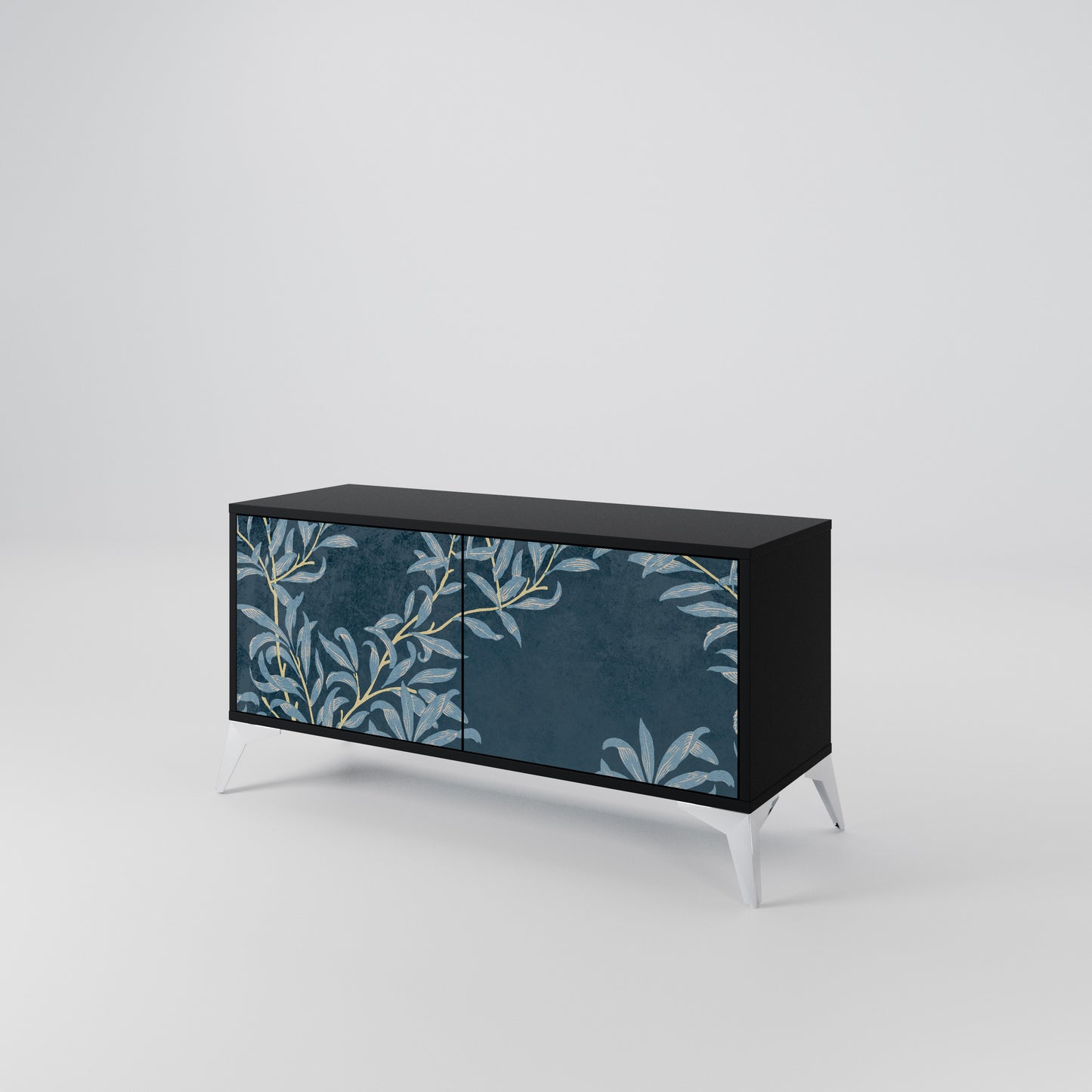 BLUE LEAVES Kompaktní dvoudveřový TV stolek