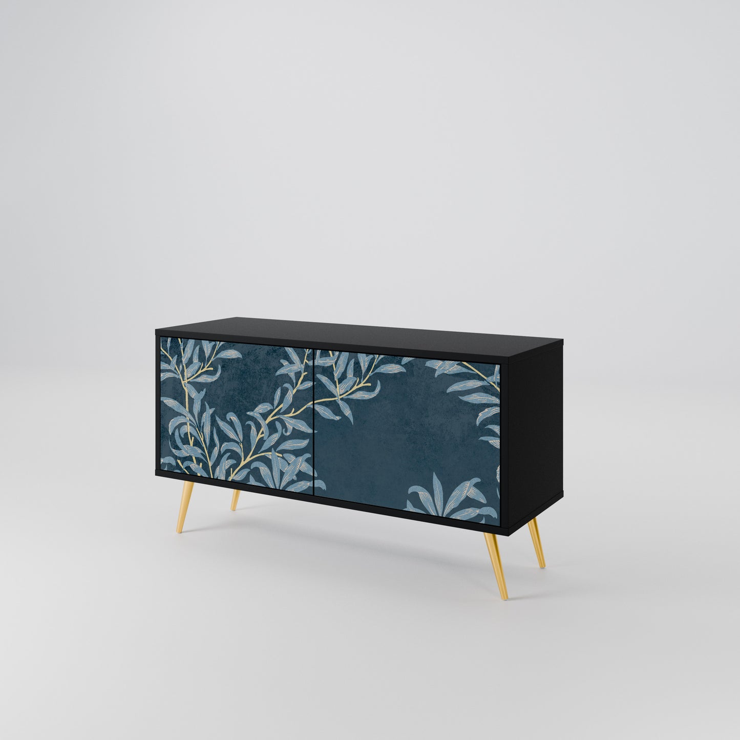 BLUE LEAVES Kompaktní dvoudveřový TV stolek
