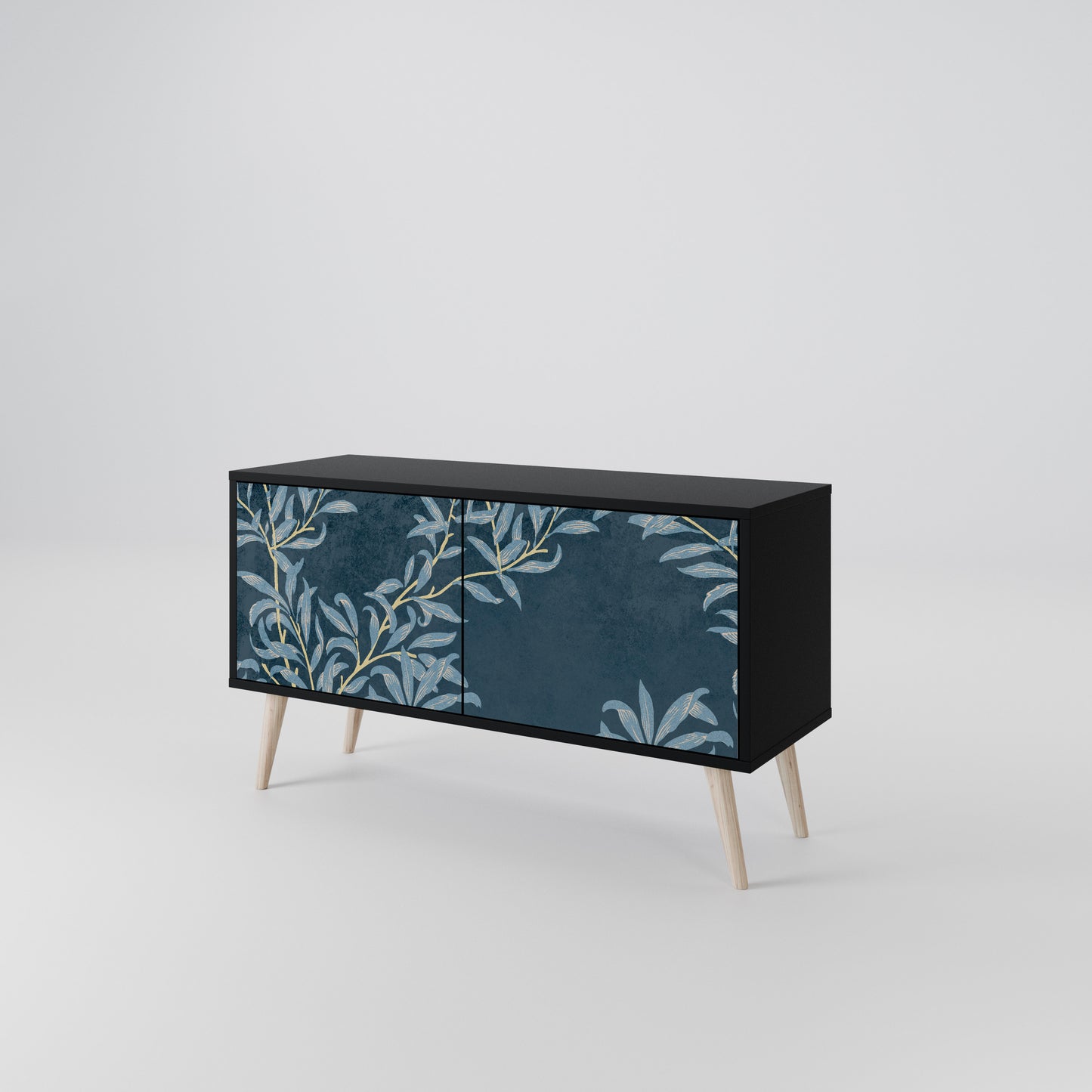 BLUE LEAVES Kompaktní dvoudveřový TV stolek