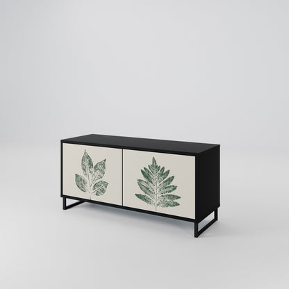 GREEN LEAFY STAMPS Kompaktní dvoudveřový TV stolek