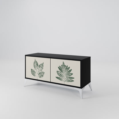 GREEN LEAFY STAMPS Kompaktní dvoudveřový TV stolek