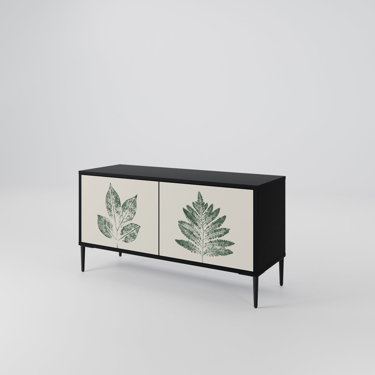 GREEN LEAFY STAMPS Kompaktní dvoudveřový TV stolek