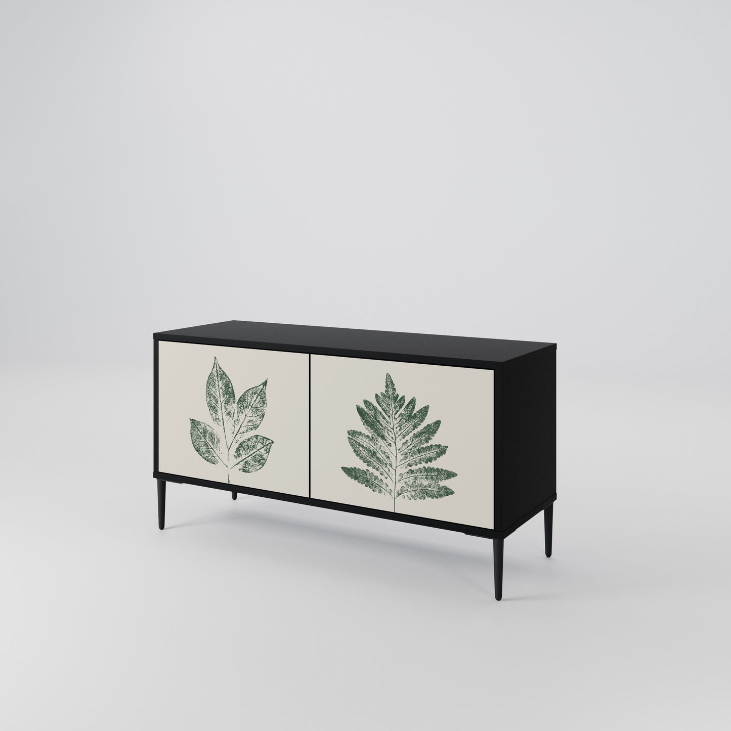 GREEN LEAFY STAMPS Kompaktní dvoudveřový TV stolek