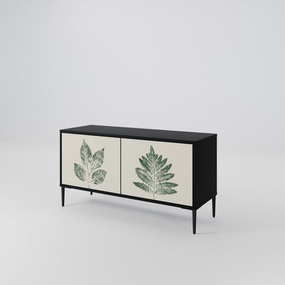 GREEN LEAFY STAMPS Kompaktní dvoudveřový TV stolek