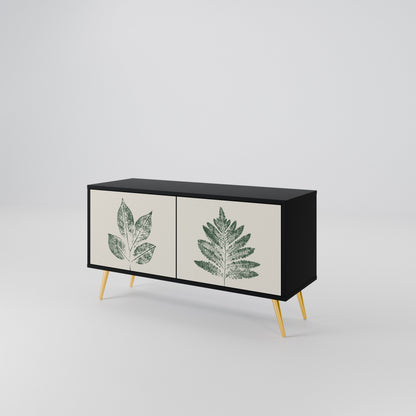 GREEN LEAFY STAMPS Kompaktní dvoudveřový TV stolek