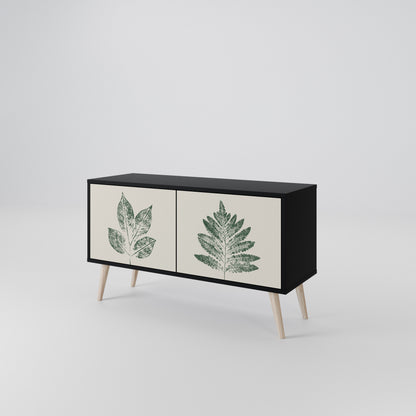 GREEN LEAFY STAMPS Kompaktní dvoudveřový TV stolek