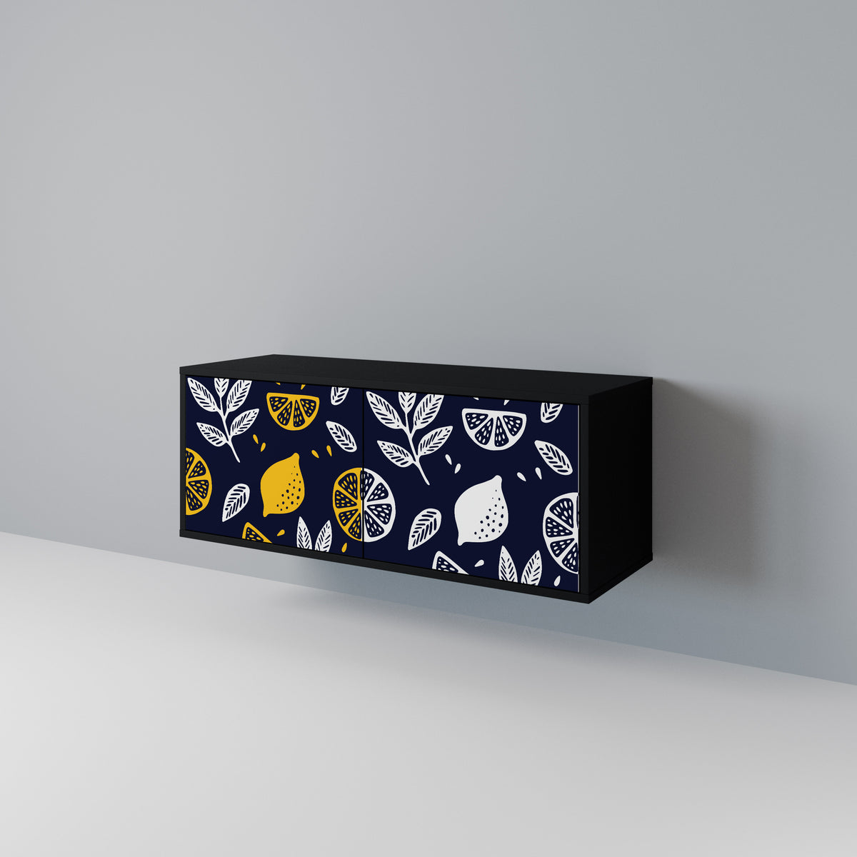CITRUS BLACK AND WHITE Kompaktní dvoudveřový TV stolek
