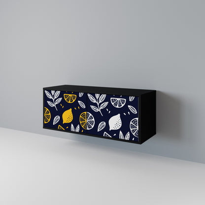 CITRUS BLACK AND WHITE Kompaktní dvoudveřový TV stolek