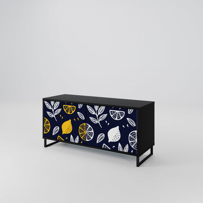 CITRUS BLACK AND WHITE Kompaktní dvoudveřový TV stolek