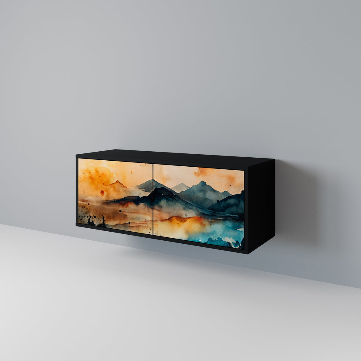 OMINOUS MOUNTAINS Kompaktní dvoudveřový TV stolek