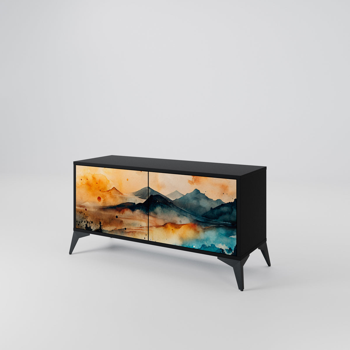 OMINOUS MOUNTAINS Kompaktní dvoudveřový TV stolek