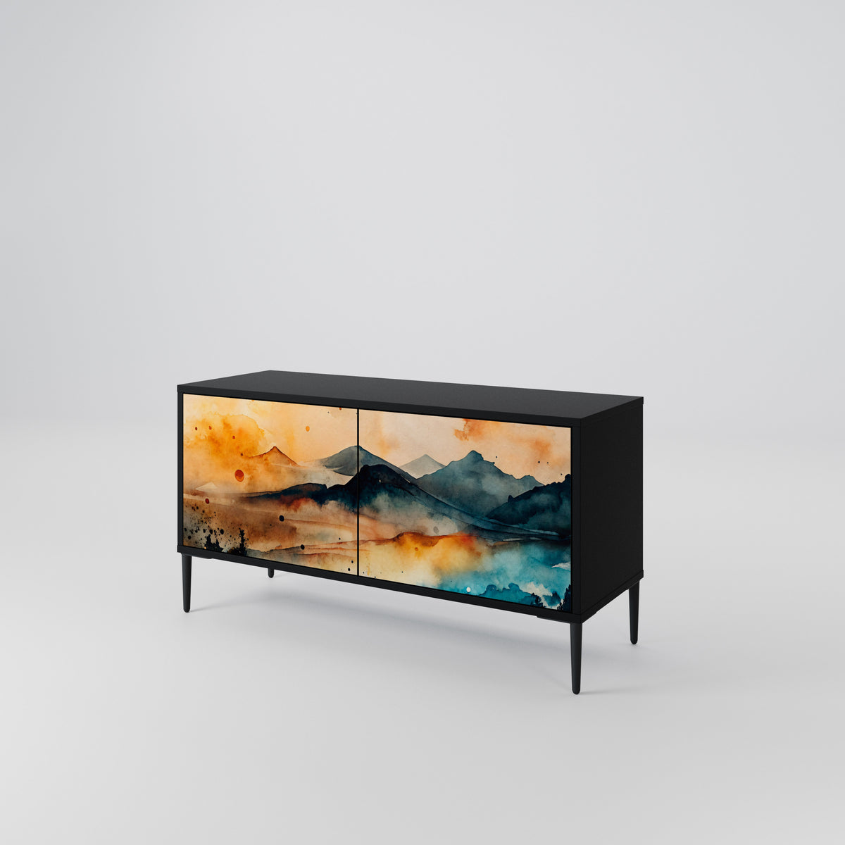 OMINOUS MOUNTAINS Kompaktní dvoudveřový TV stolek