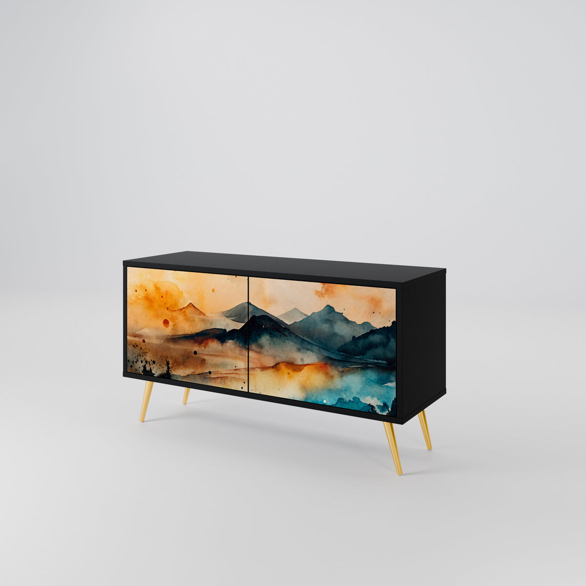 OMINOUS MOUNTAINS Kompaktní dvoudveřový TV stolek