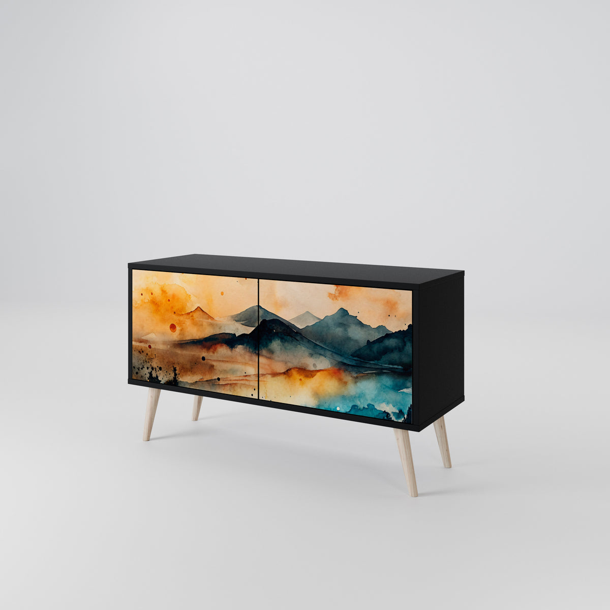 OMINOUS MOUNTAINS Kompaktní dvoudveřový TV stolek
