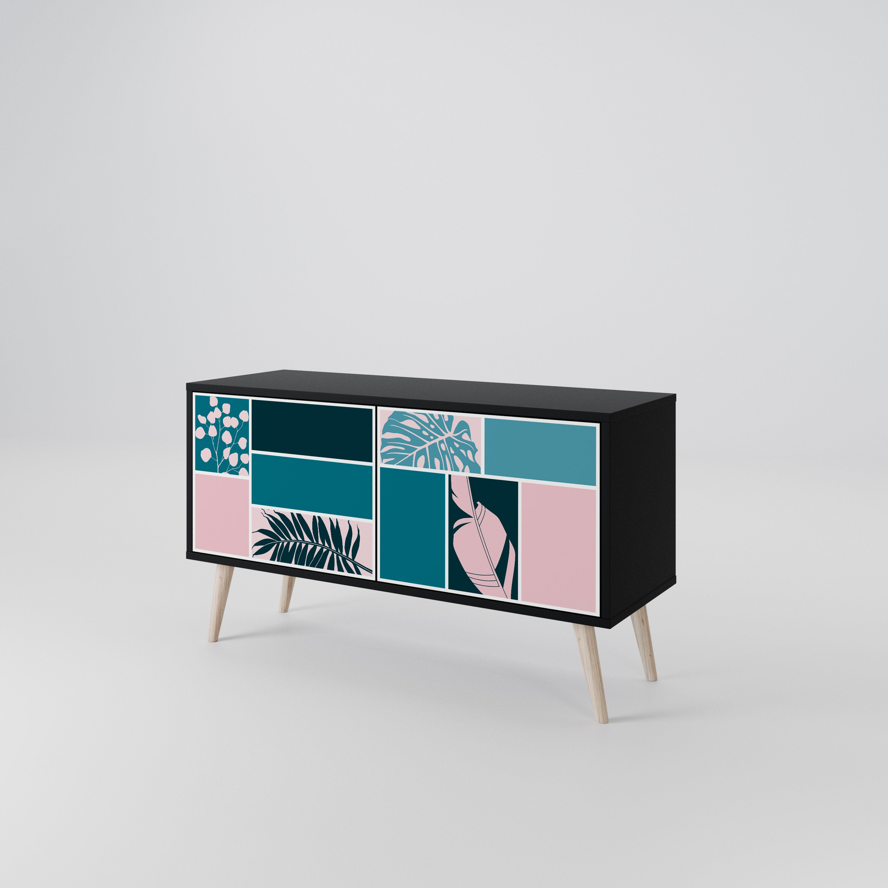 COMBINATION OF SHAPES Compact 2-Door TV Cabinet