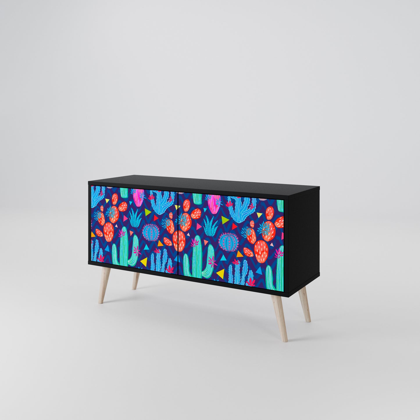CACTUS VIBES Kompaktní dvoudveřový TV stolek