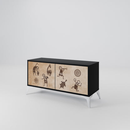AFRICAN STYLE Kompaktní dvoudveřový TV stolek