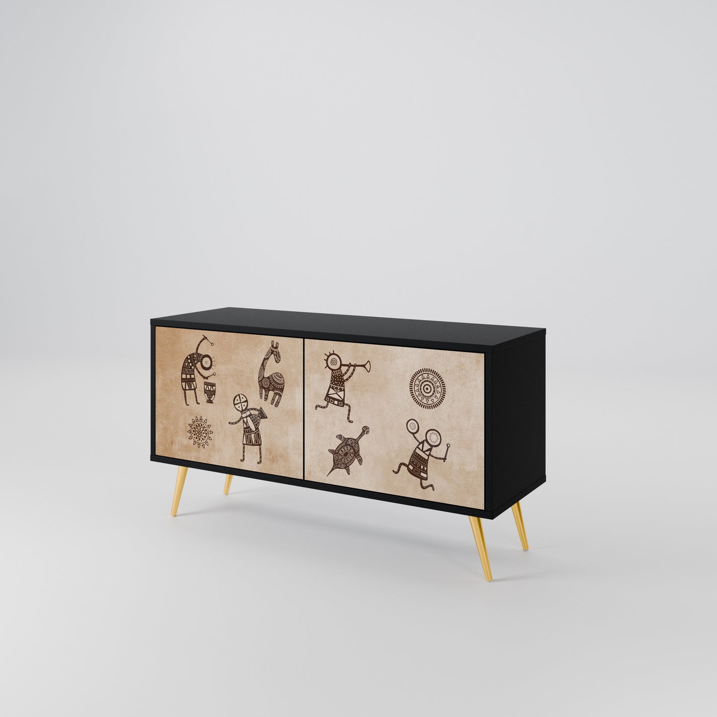 AFRICAN STYLE Kompaktní dvoudveřový TV stolek