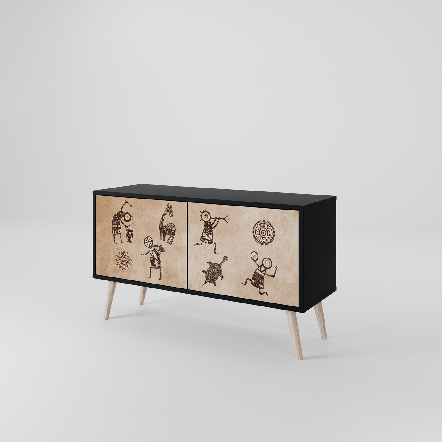 AFRICAN STYLE Kompaktní dvoudveřový TV stolek