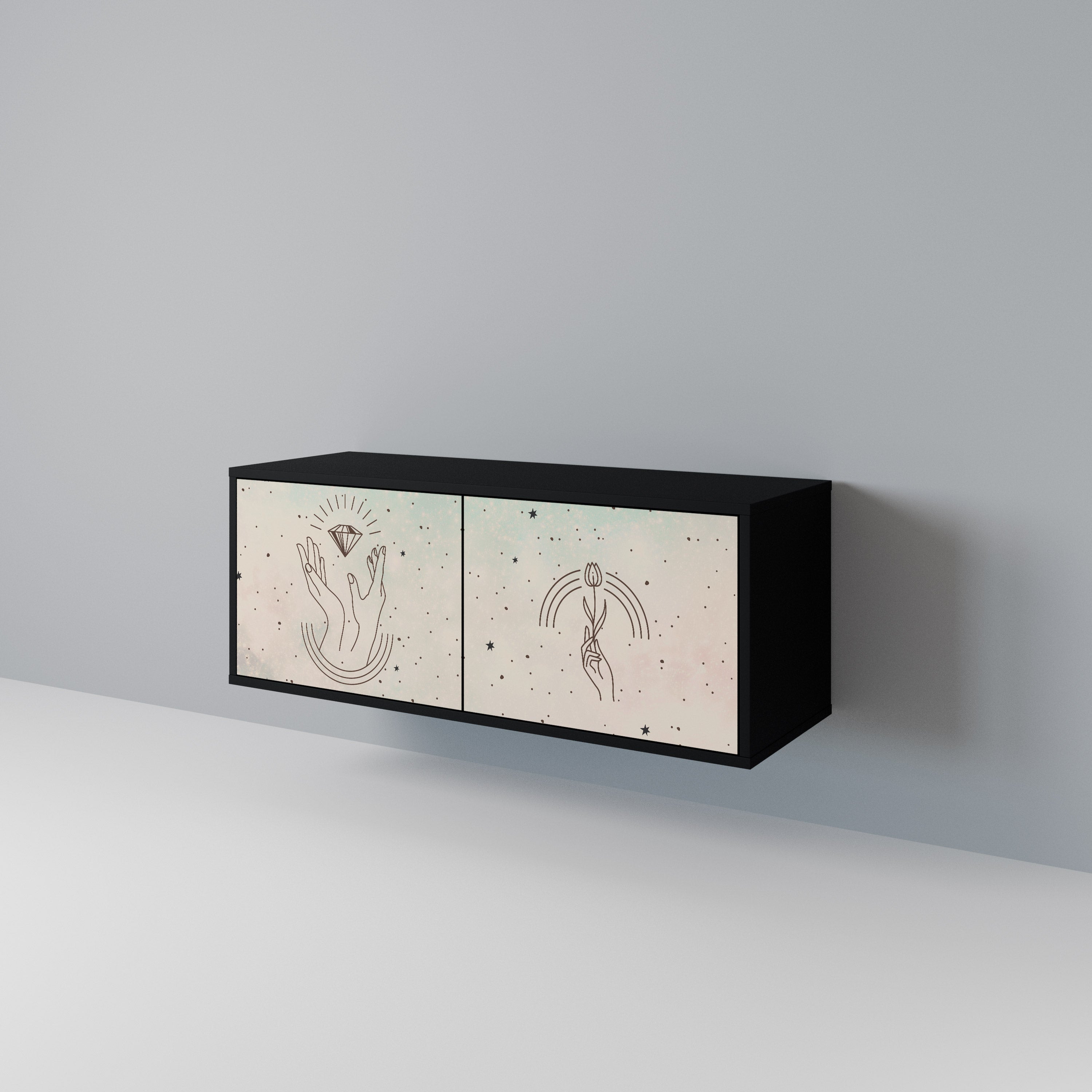 DELICATE BEAUTY Compact 2-Door TV Cabinet