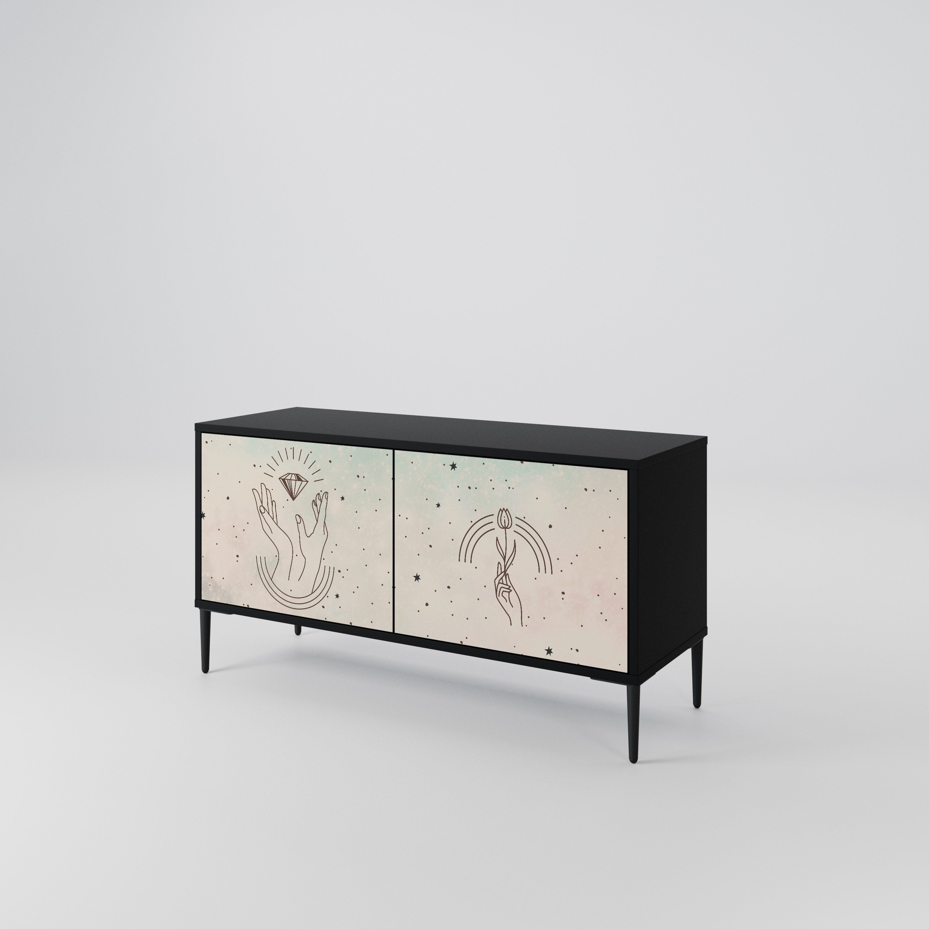 DELICATE BEAUTY Compact 2-Door TV Cabinet