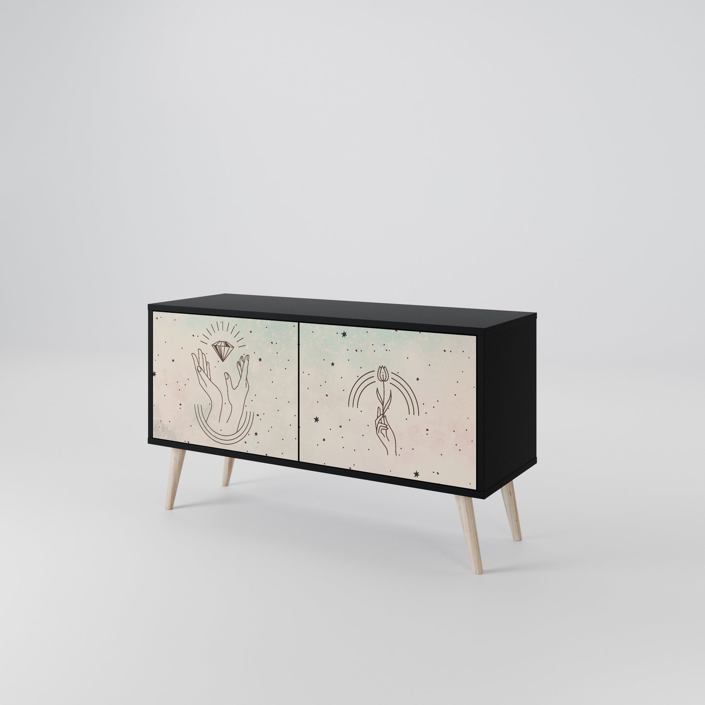 DELICATE BEAUTY Kompaktní dvoudveřový TV stolek