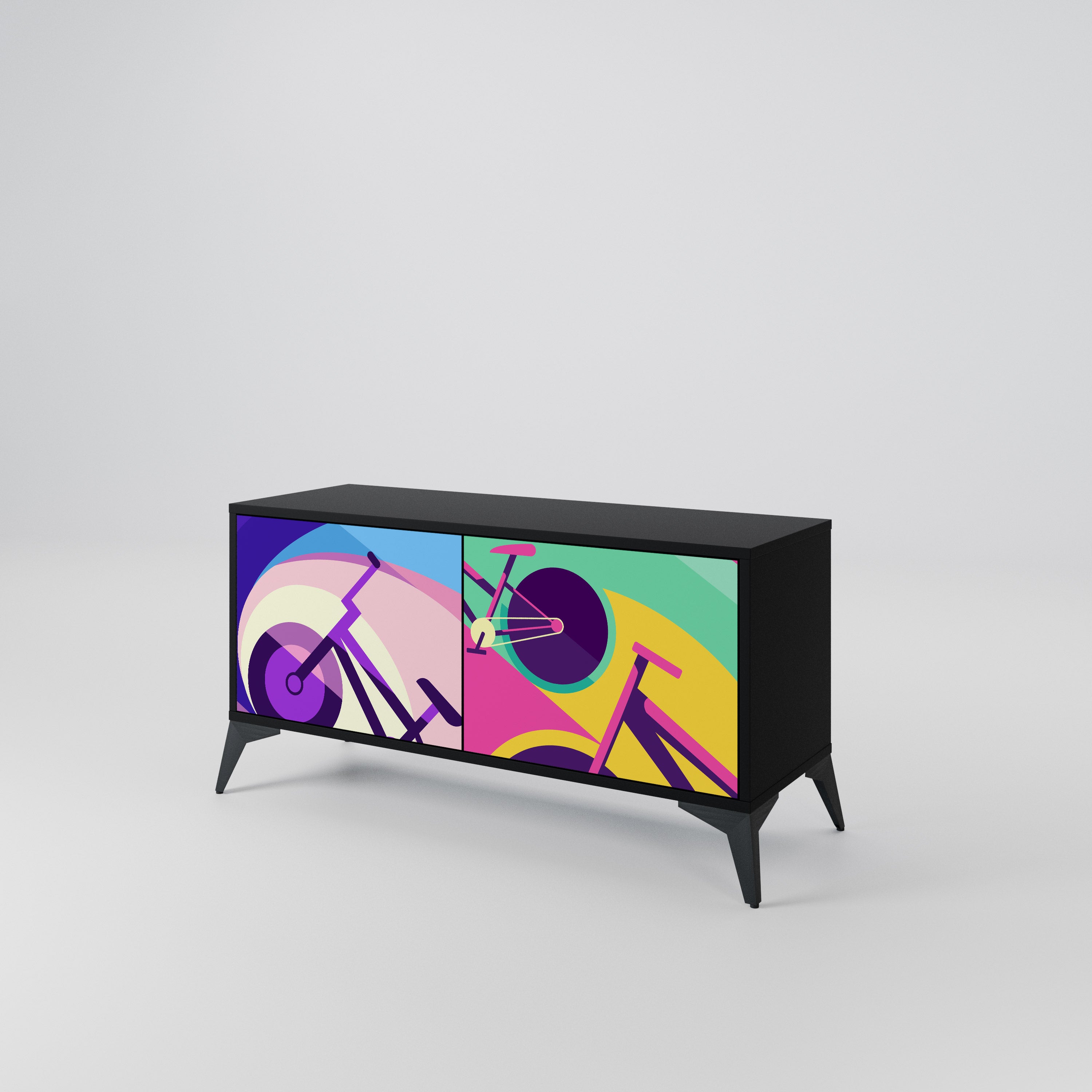 BIKE DREAMS Compact 2-Door TV Cabinet