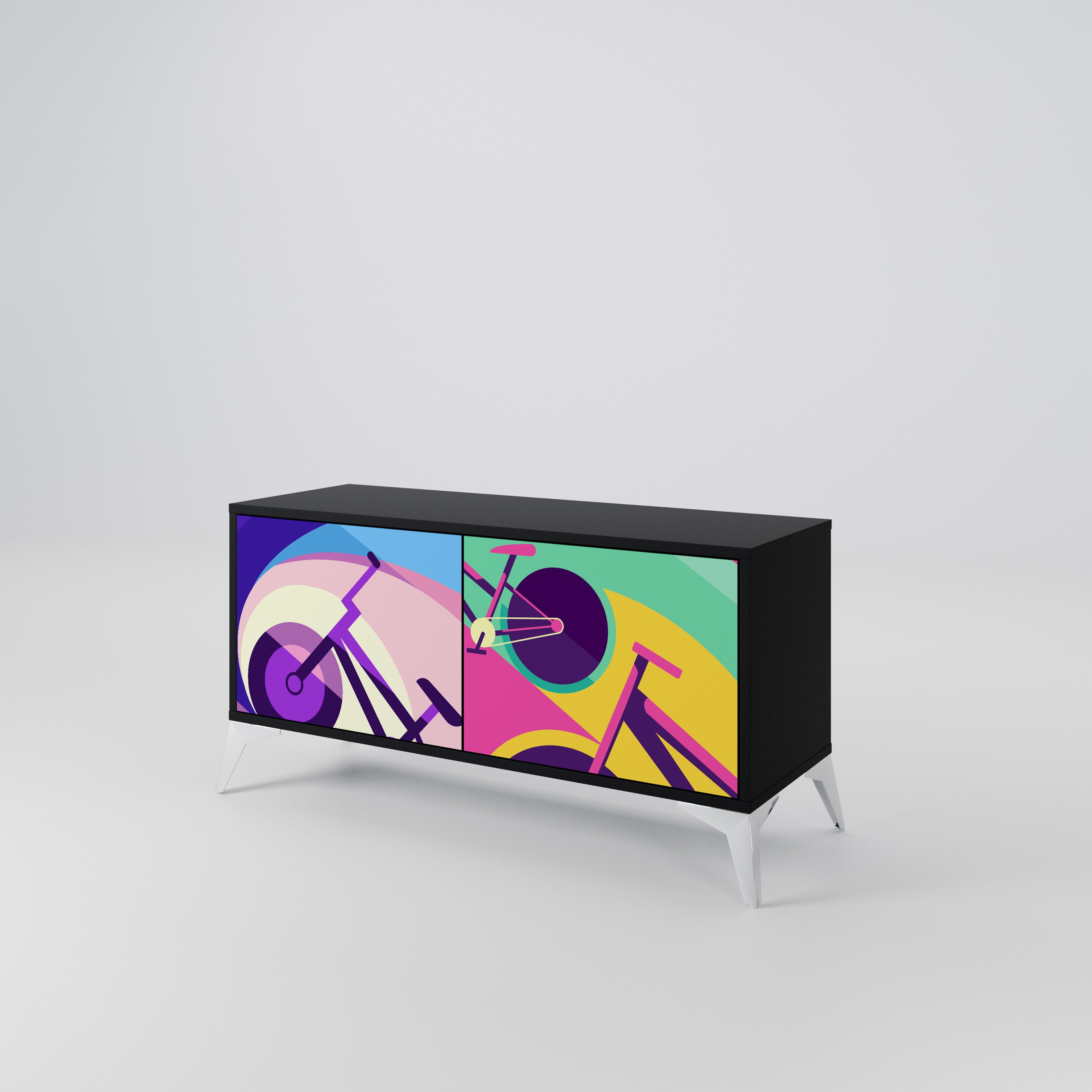 BIKE DREAMS Compact 2-Door TV Cabinet