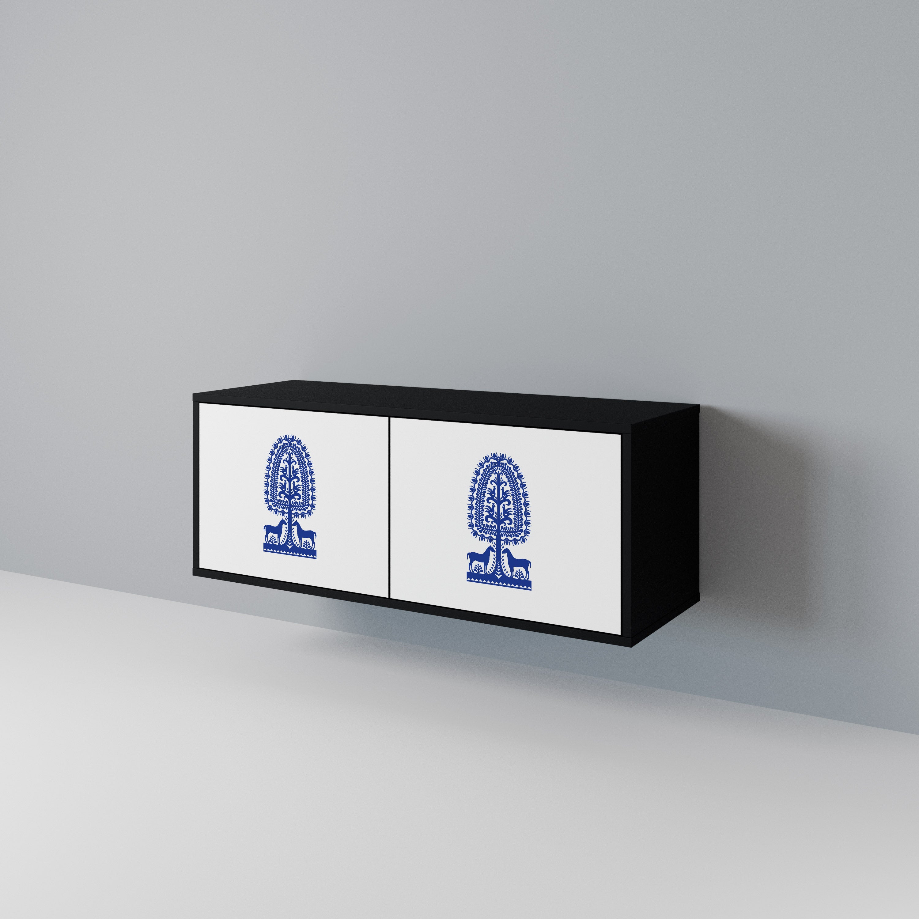 POLISH FOLK ART Compact 2-Door TV Cabinet