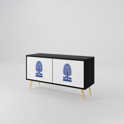 POLISH FOLK ART Kompaktní dvoudveřový TV stolek