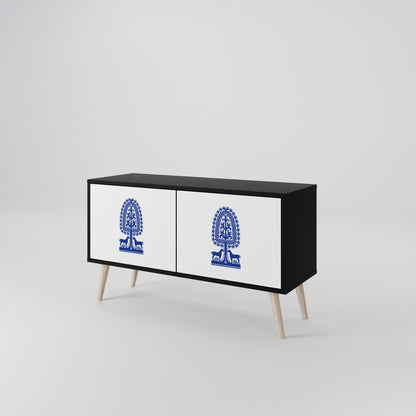 POLISH FOLK ART Kompaktní dvoudveřový TV stolek