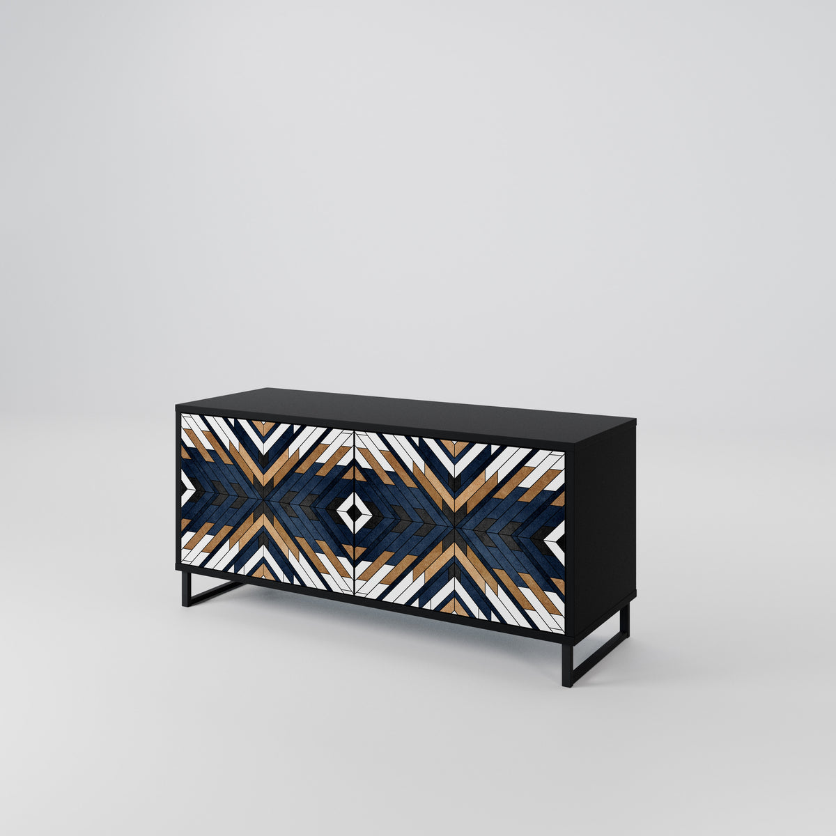 ARTFUL GEOMETRY Kompaktní dvoudveřový TV stolek