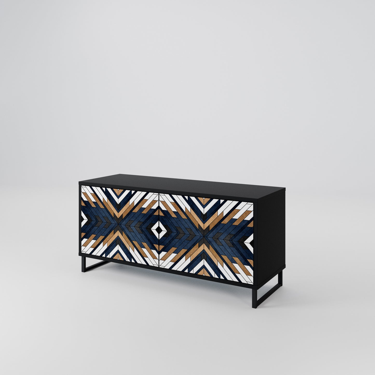 ARTFUL GEOMETRY Kompaktní dvoudveřový TV stolek
