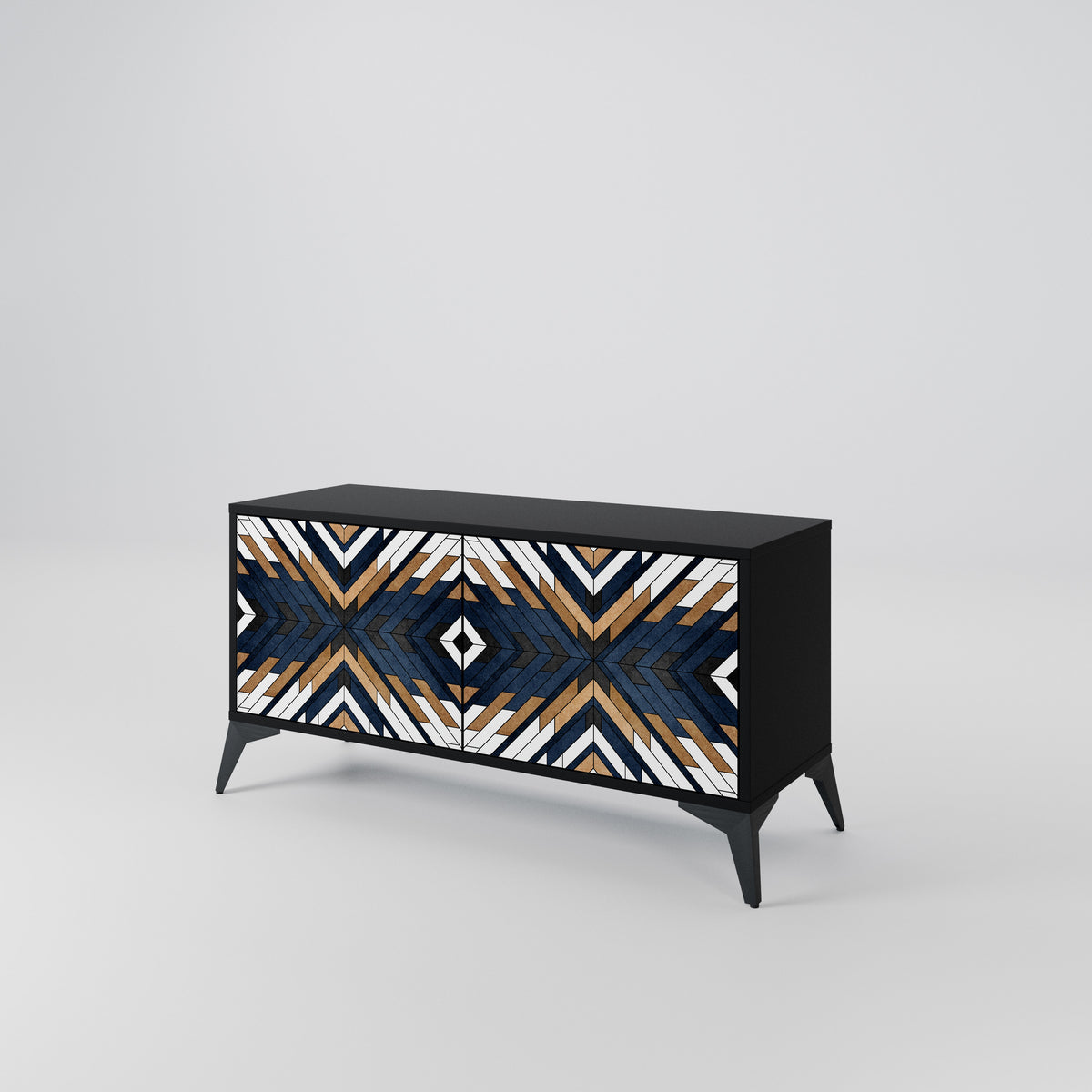 ARTFUL GEOMETRY Kompaktní dvoudveřový TV stolek