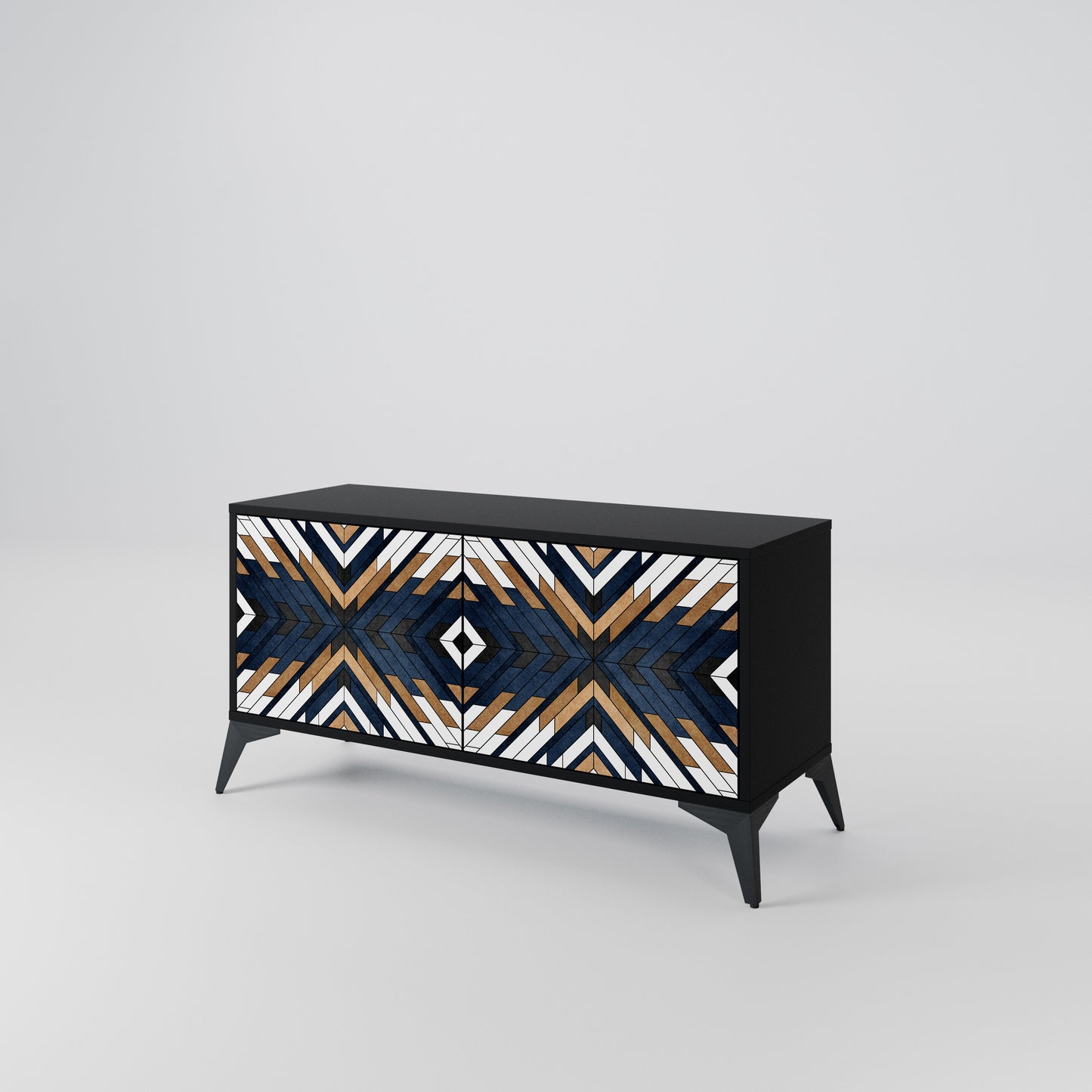 ARTFUL GEOMETRY Kompaktní dvoudveřový TV stolek