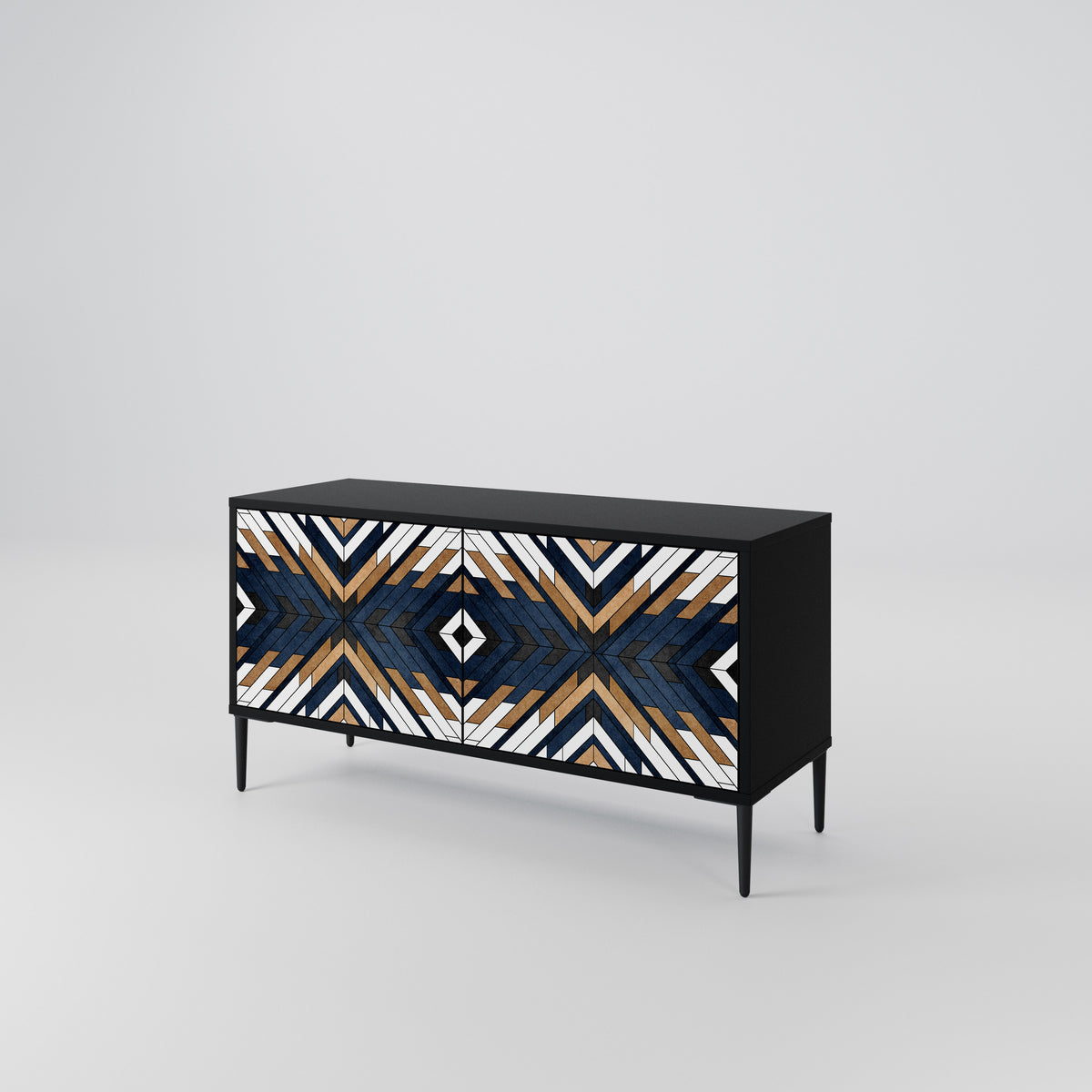 ARTFUL GEOMETRY Kompaktní dvoudveřový TV stolek