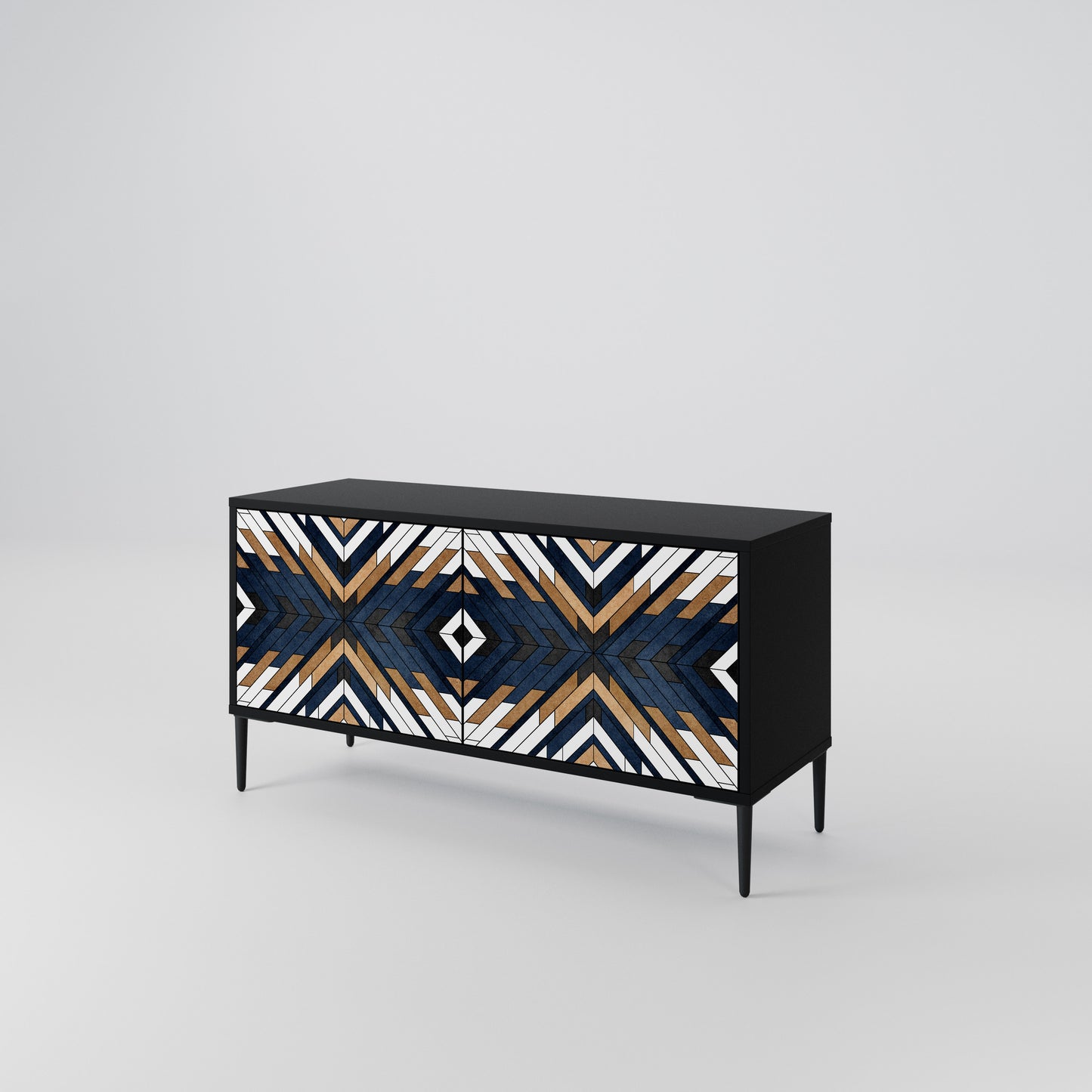 ARTFUL GEOMETRY Kompaktní dvoudveřový TV stolek