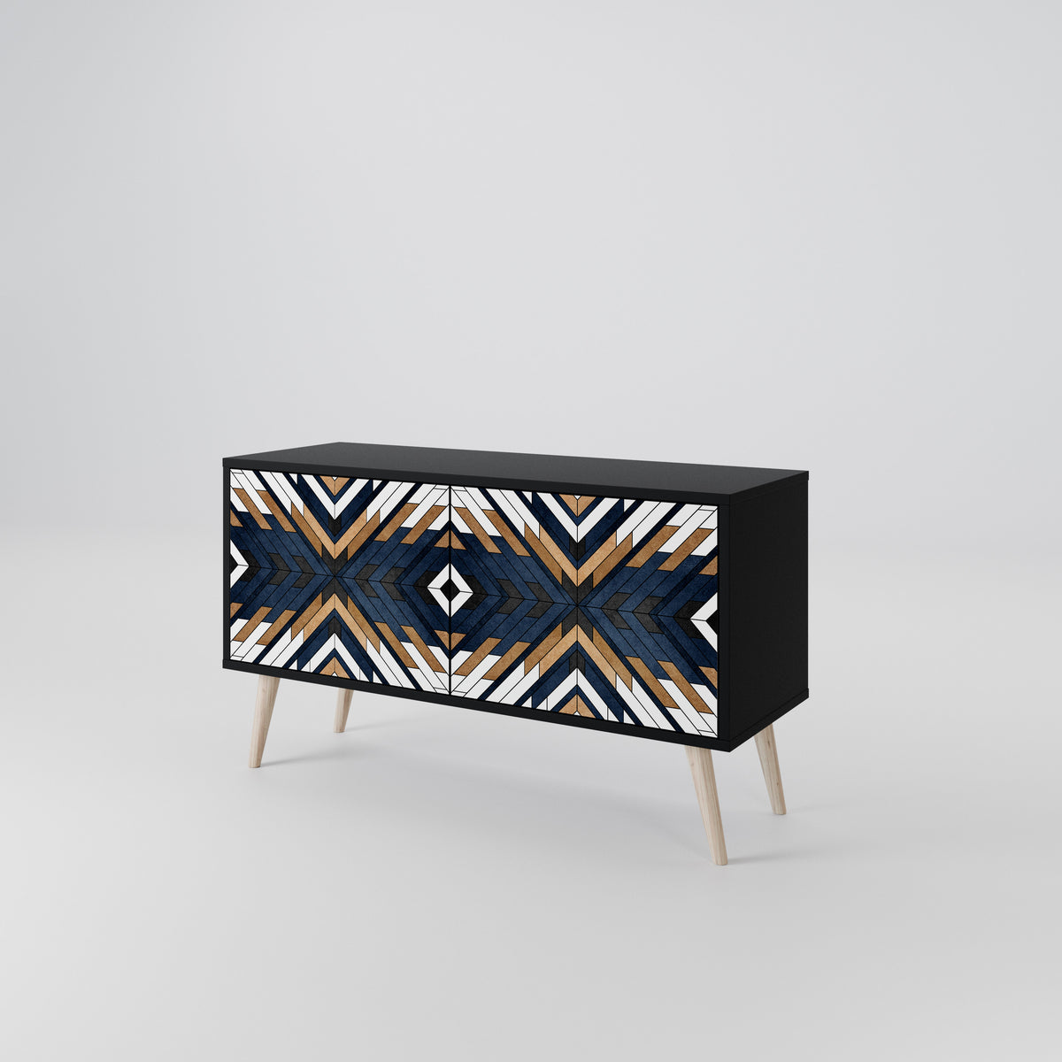 ARTFUL GEOMETRY Kompaktní dvoudveřový TV stolek