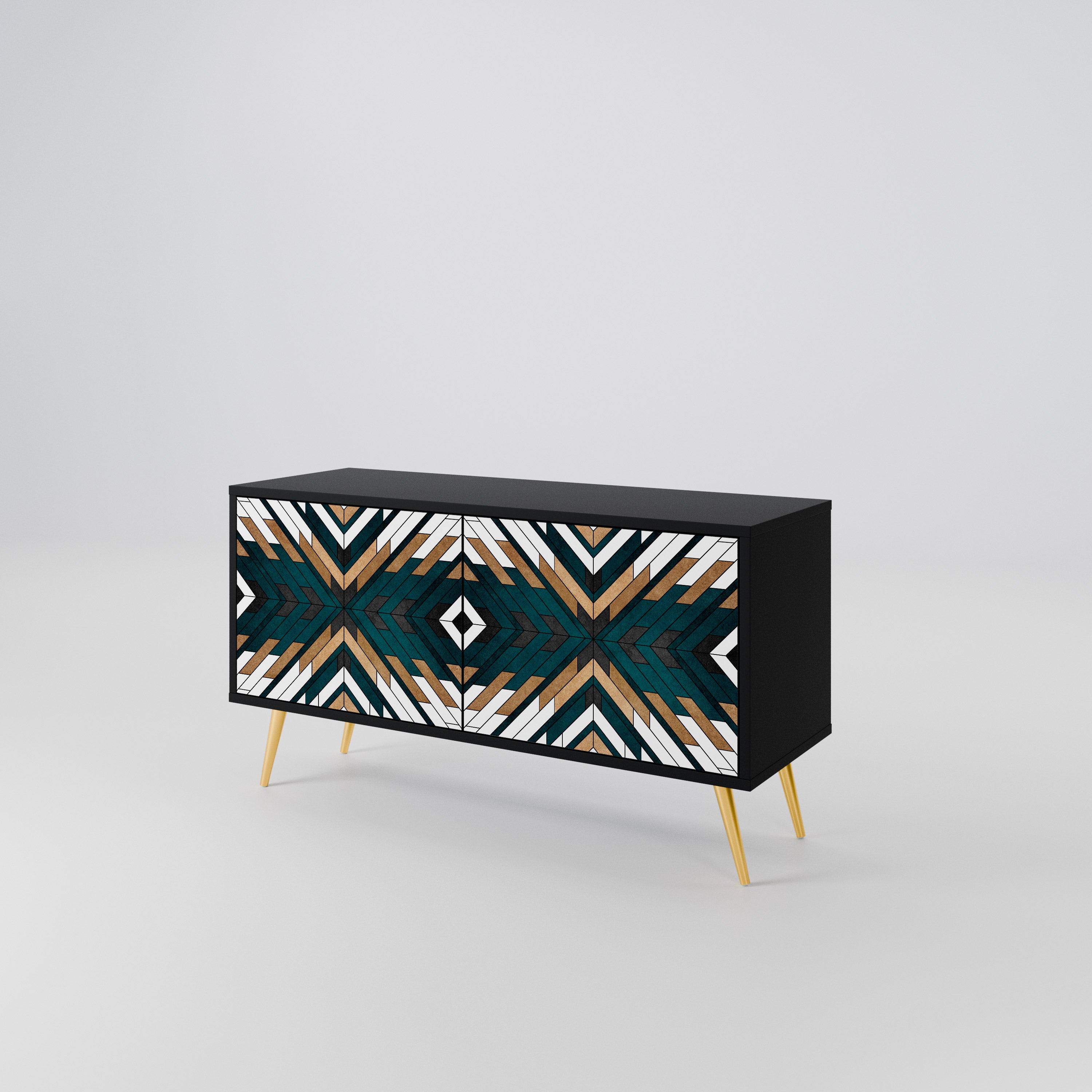 ARTISTIC GEOMETRY Compact 2-Door TV Cabinet