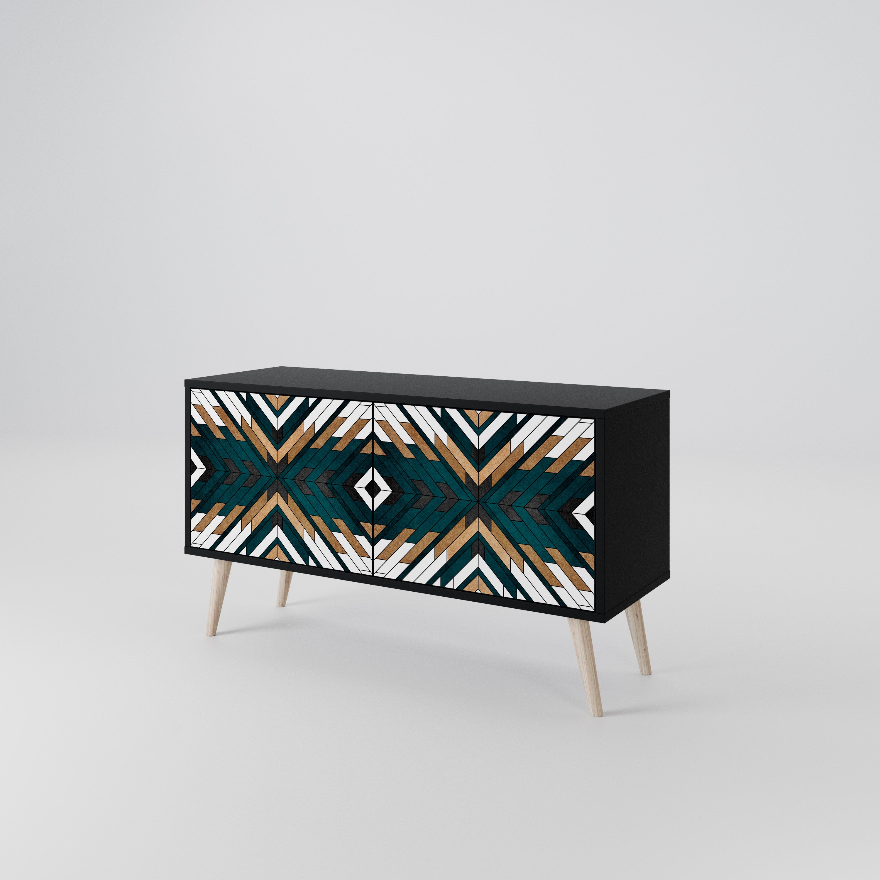 ARTISTIC GEOMETRY Compact 2-Door TV Cabinet