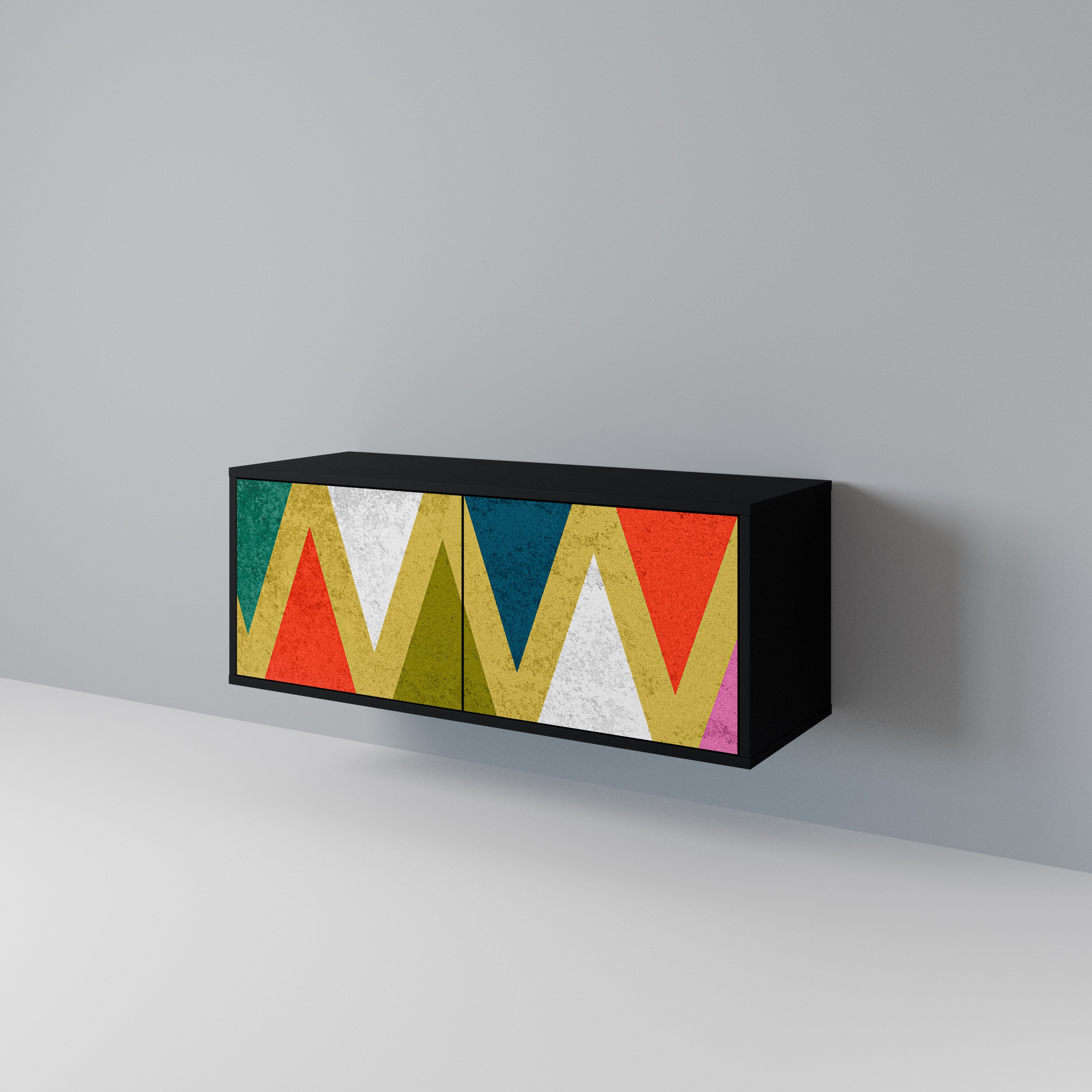 COLORFUL TRIANGLES Kompaktní dvoudveřový TV stolek