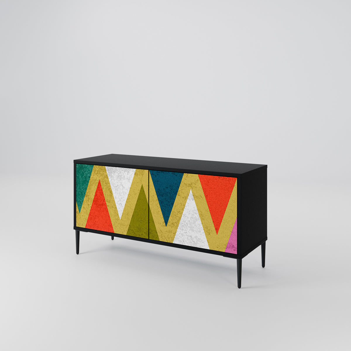 COLORFUL TRIANGLES Kompaktní dvoudveřový TV stolek