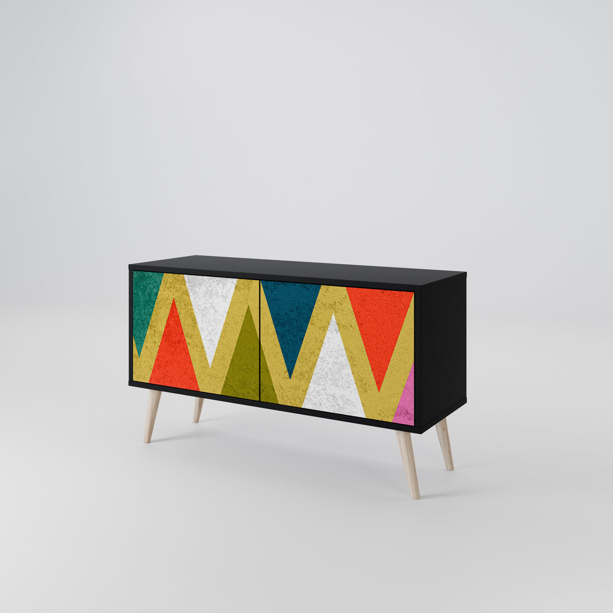 COLORFUL TRIANGLES Kompaktní dvoudveřový TV stolek