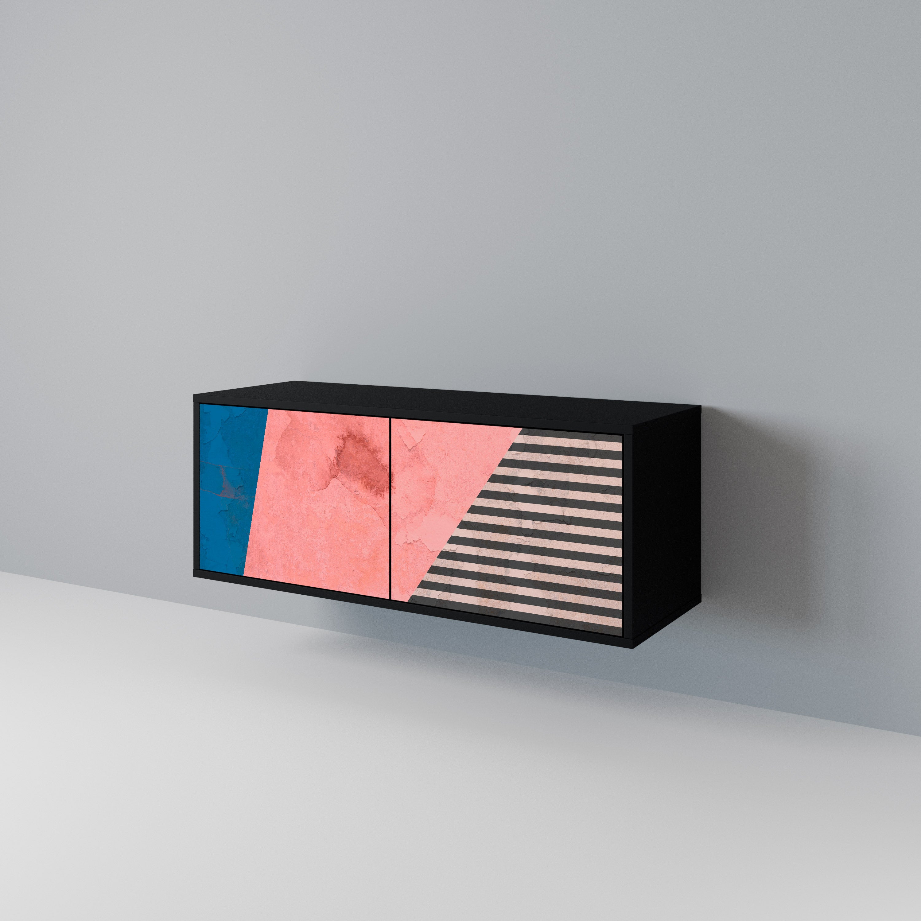 GLAMOROUS STRIPE Kompaktní dvoudveřový TV stolek