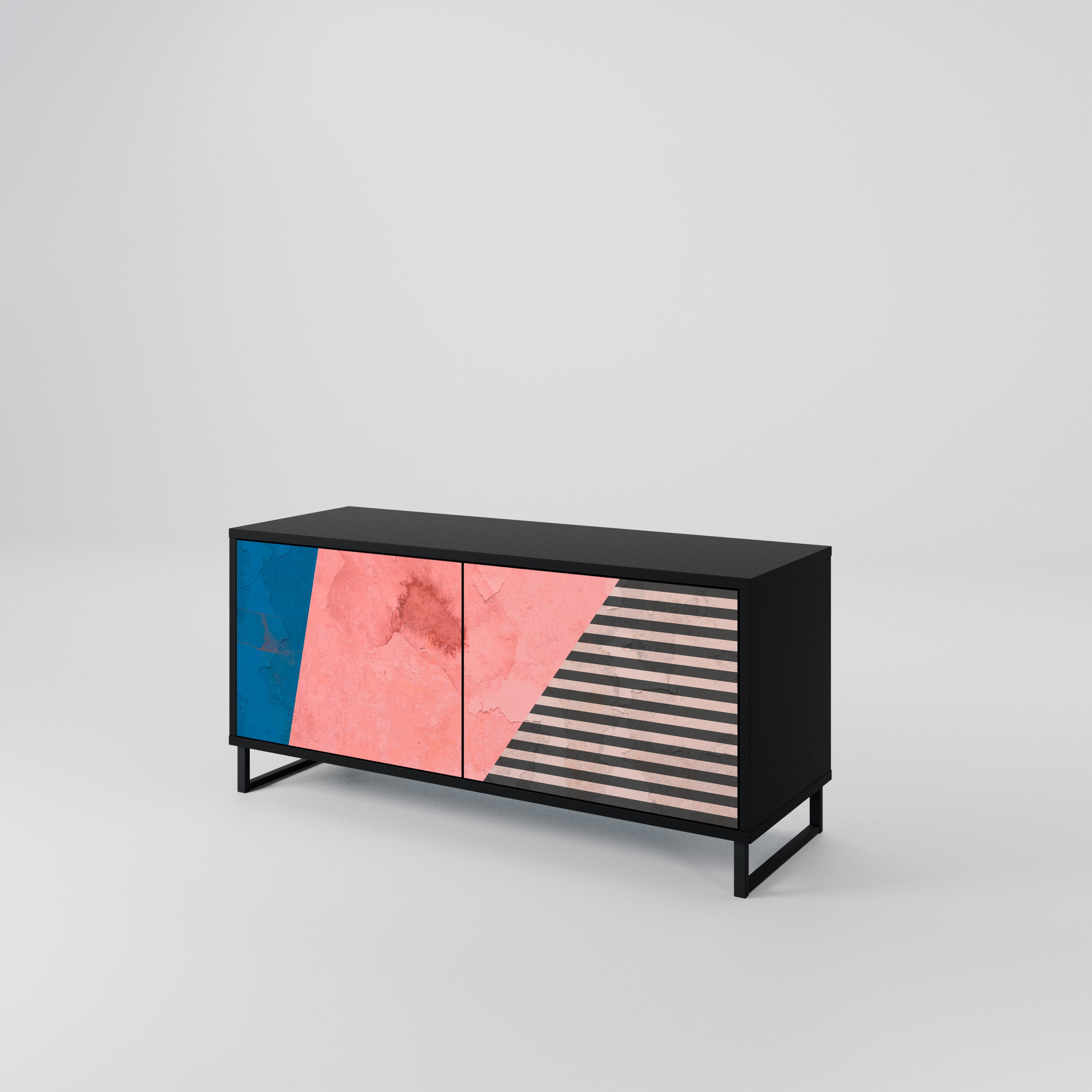 GLAMOROUS STRIPE Kompaktní dvoudveřový TV stolek