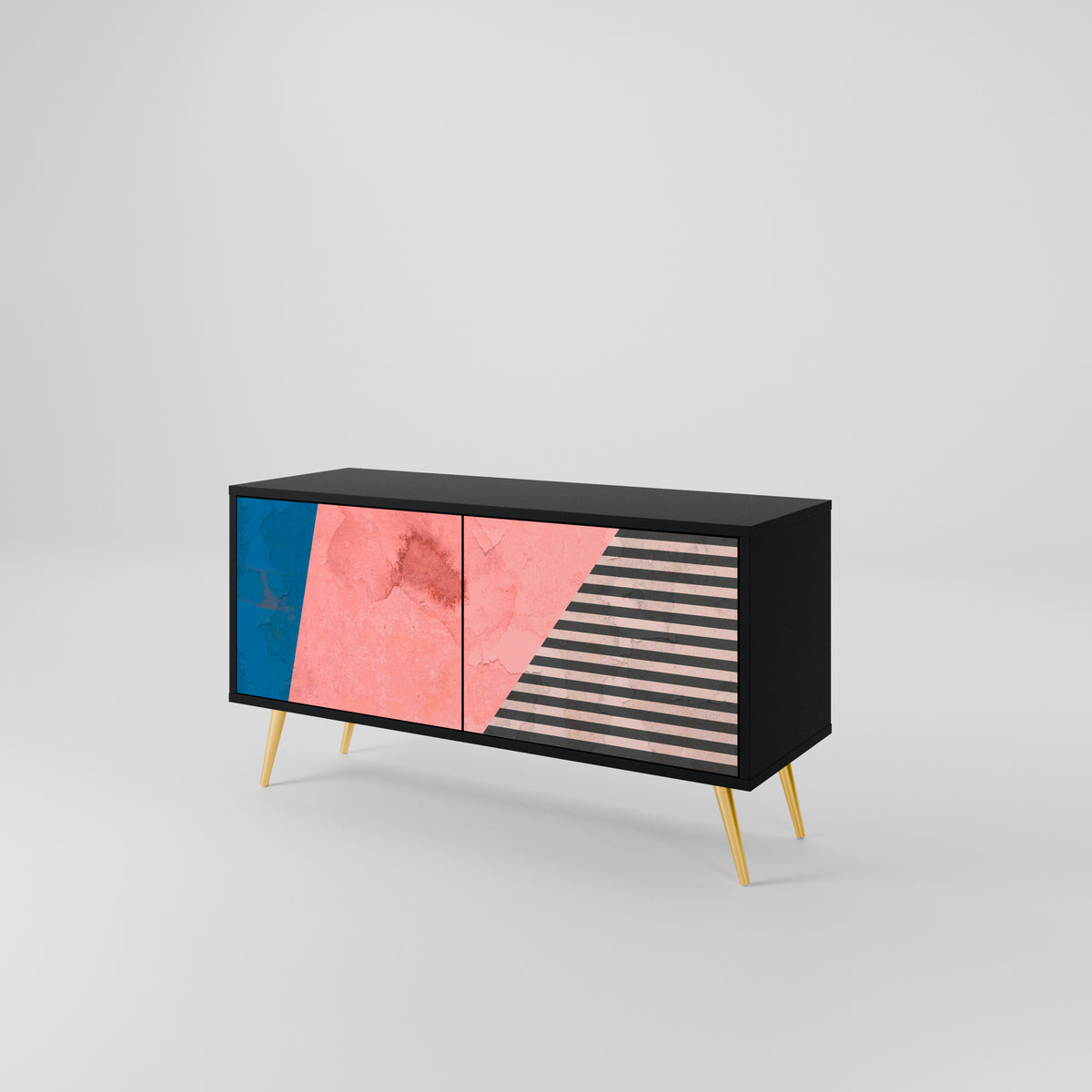 GLAMOROUS STRIPE Kompaktní dvoudveřový TV stolek