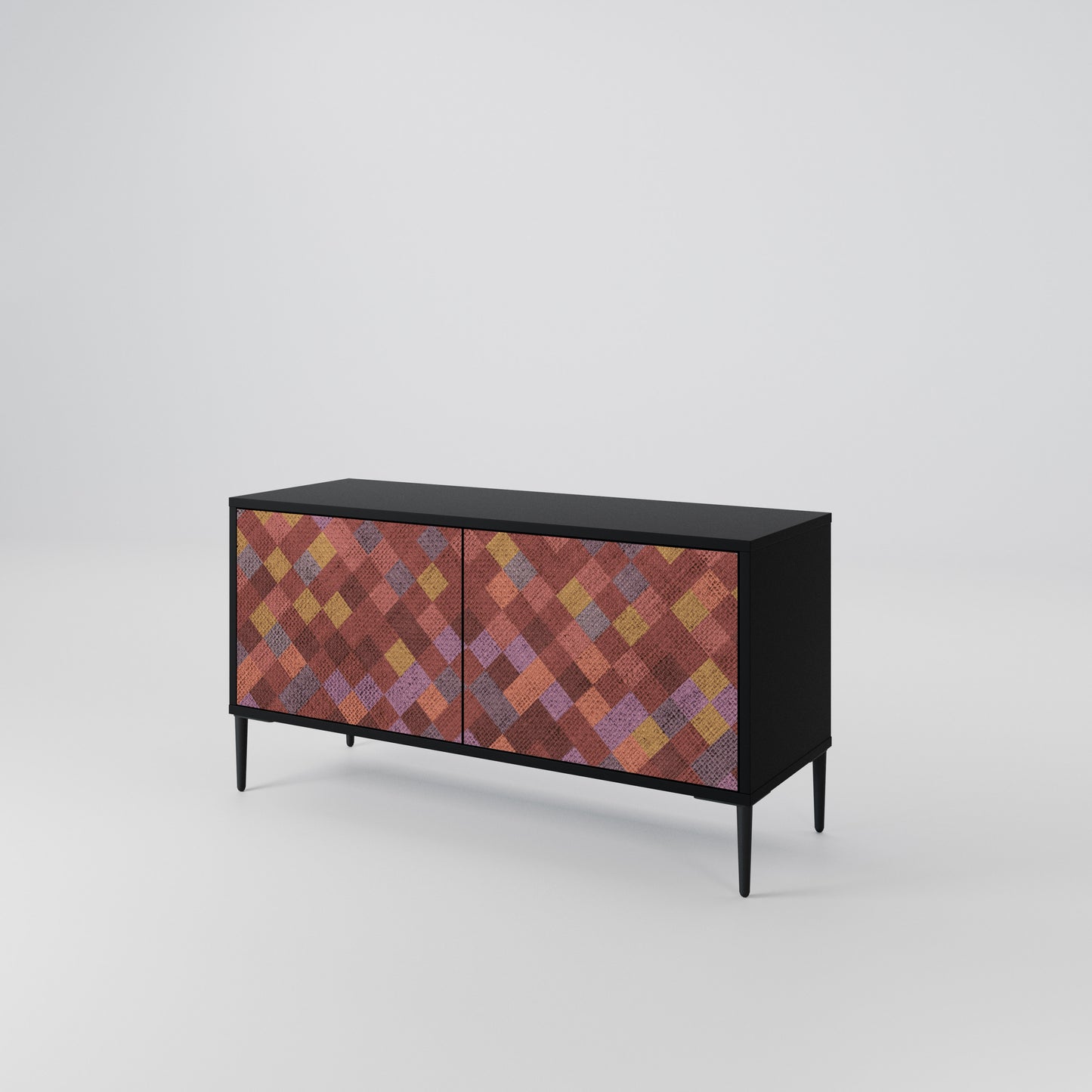 PAINTED SQUARES Kompaktní dvoudveřový TV stolek
