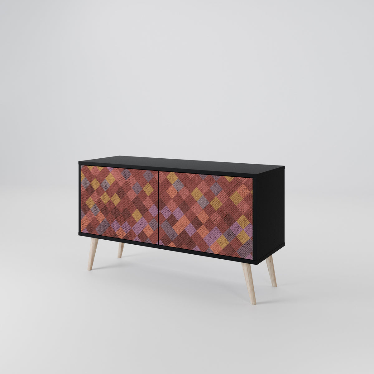 PAINTED SQUARES Kompaktní dvoudveřový TV stolek