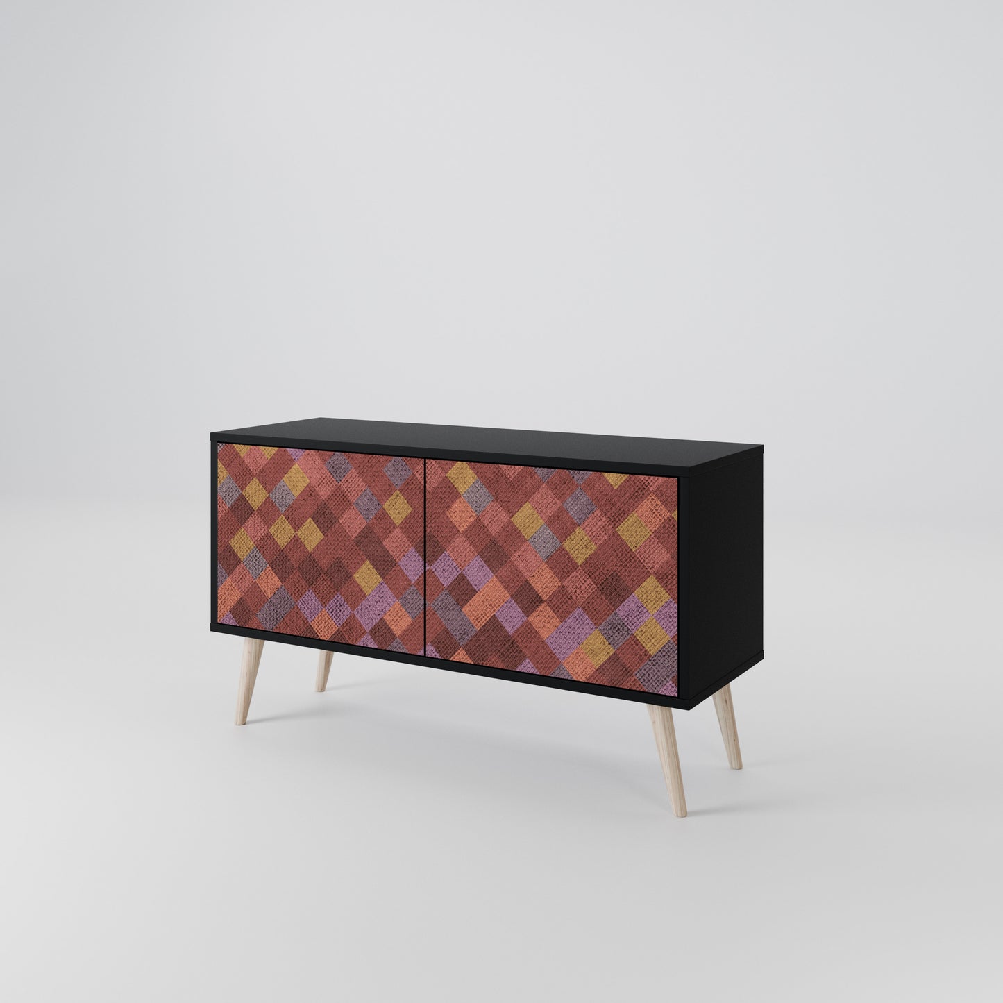 PAINTED SQUARES Kompaktní dvoudveřový TV stolek